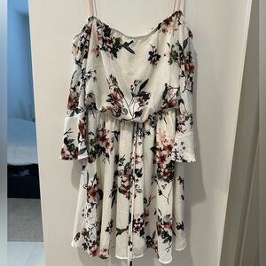 Off-the-Shoulder Flower Dress